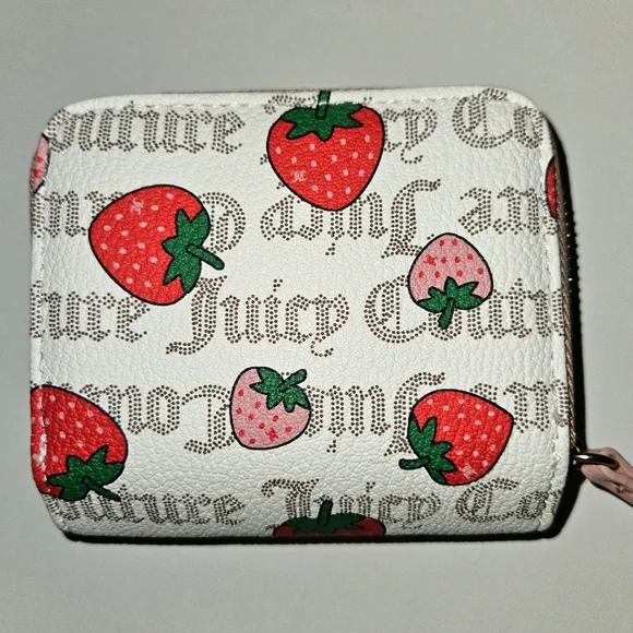 Juicy Couture White & Pink "Freshly Picked" Zip Around Wallet 🍓 - Picture 2 of 5